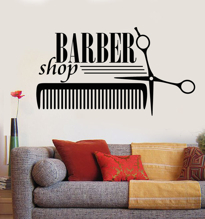 Vinyl Decal Wall Sticker Barber Shop Badges Tools Hair Salon Sign (n856)