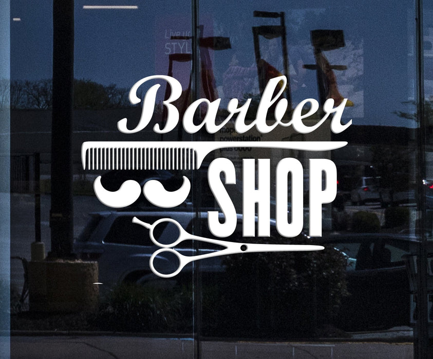 Window Sign Vinyl Decal Wall Stickers Barber Shop Badges Tools Hair Salon Sign (n857w)