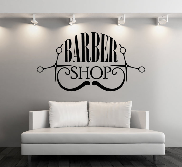 Vinyl Decal Wall Sticker Barber Shop Badges Tools Hair Salon Sign (n858)