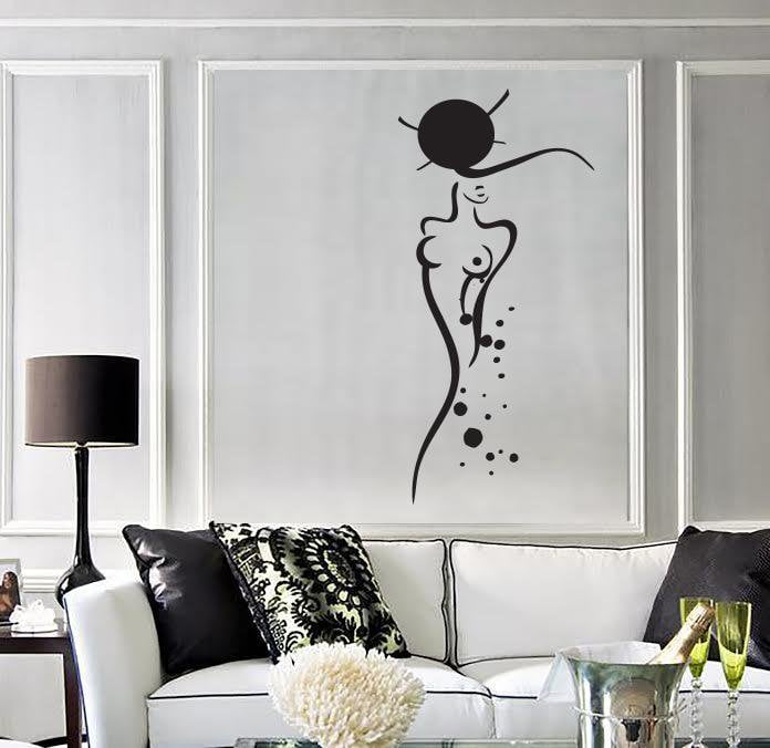 Large Vinyl Decal Beautiful Women Slim Silhouette Wall Sticker Unique Gift (n894)