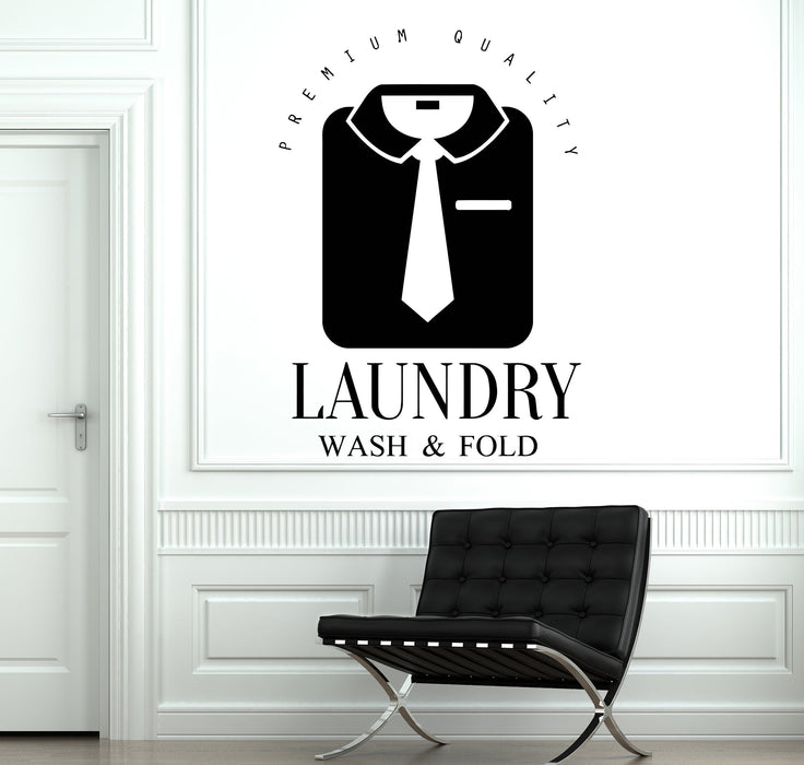 Window Sing Laundry Room Vinyl Decal Wall Sticker Dry Cleaning Service With Shirt And Tie Unique Gift (n898w)