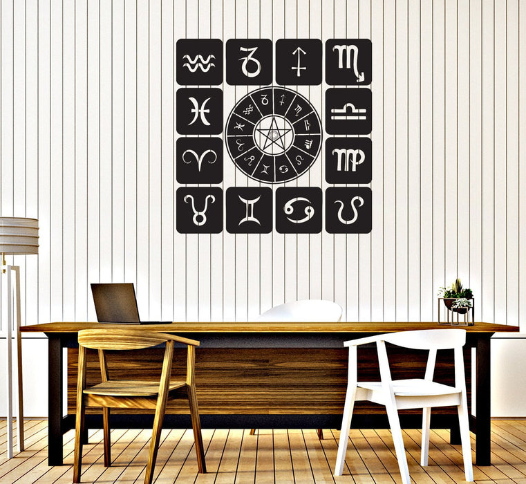 Vinyl Decal Wall Sticker Zodiac Set Icons Astrological Studio Art Design Unique Gift (n900)