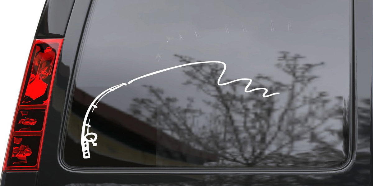 Auto Car Sticker Decal Fish Hobby Fishing Pole Laptop Window 10