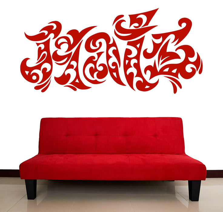 Large Vinyl Decal Wall Sticker Lettering Word Hate Tatoo Style (n963)