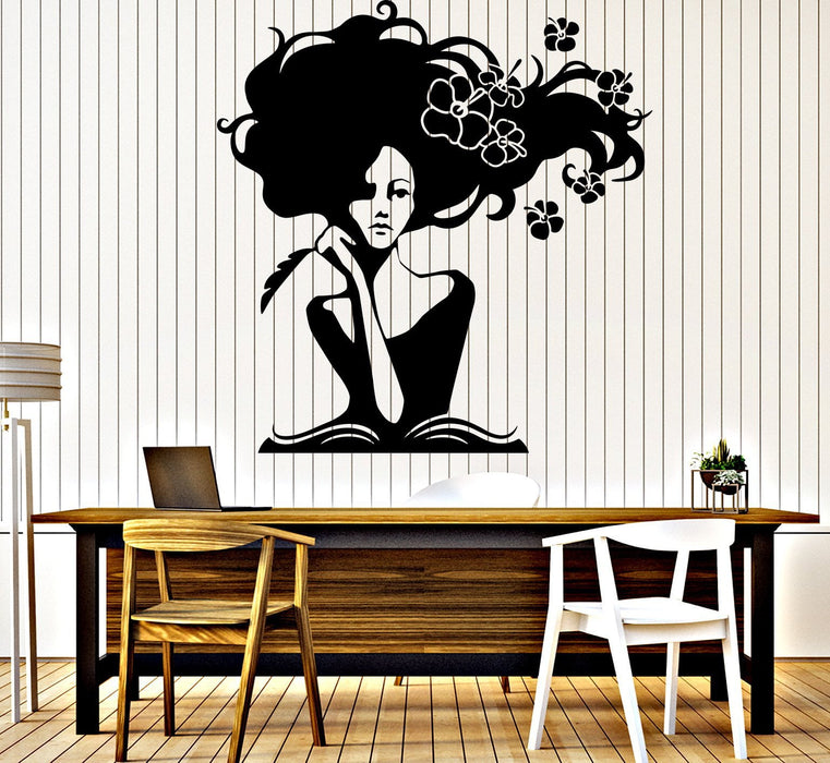 Large Wall Vinyl Decal Romantic Image Woman Writer Book Home Interior Decor n971