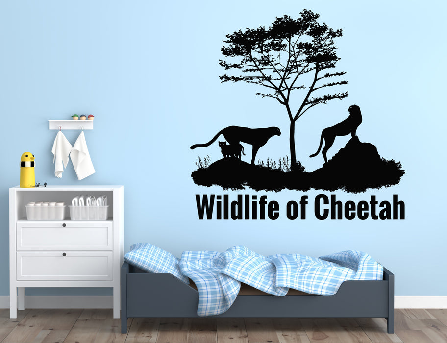 Large Wall Sticker Vinyl Decal Wildlife Cheetah Animal Africa Children's Room Decor n988