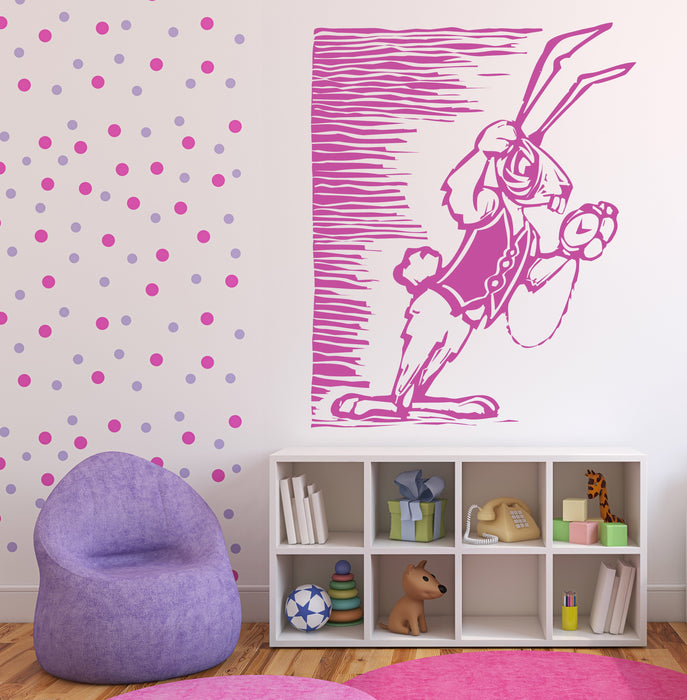Large Wall Sticker Vinyl Decal Fairytale Character White Rabbit Kids Room Decor n990