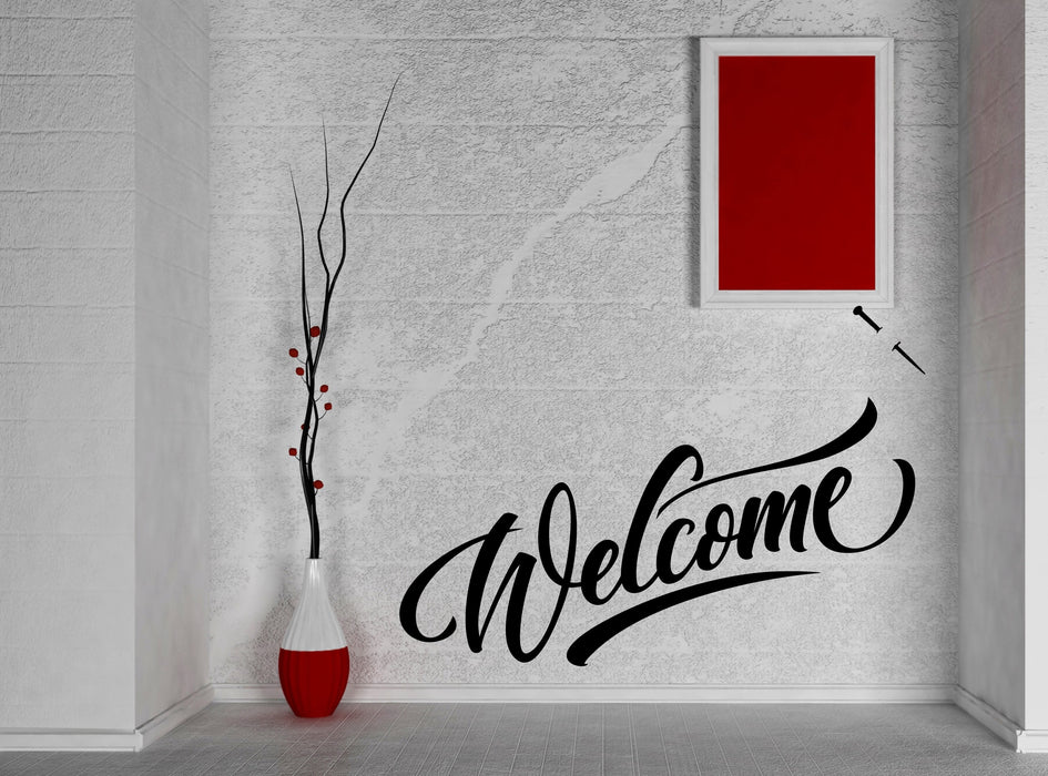 Large Vinyl Decal Wall Sticker Welcome Lettering House Decor (n998)