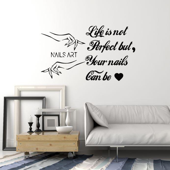 Hand Nails Salon Wall Stickers PVC Removable Non Toxic Decals Art