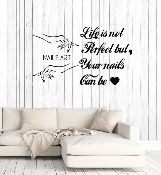 Nails Art Vinyl Wall Decal Nail Salon Quote Polish Manicure Hands Stickers Mural (ig5292)