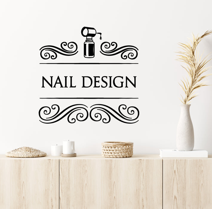 Vinyl Wall Decal Nail Design Beauty Salon Polish Manicure Stickers Mural (g6005)