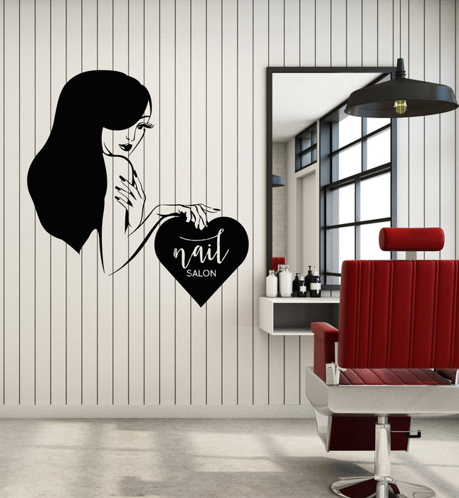 Vinyl Wall Decal Spa Beauty Girl Manicure Nail Salon Interior Stickers Mural (g6358)