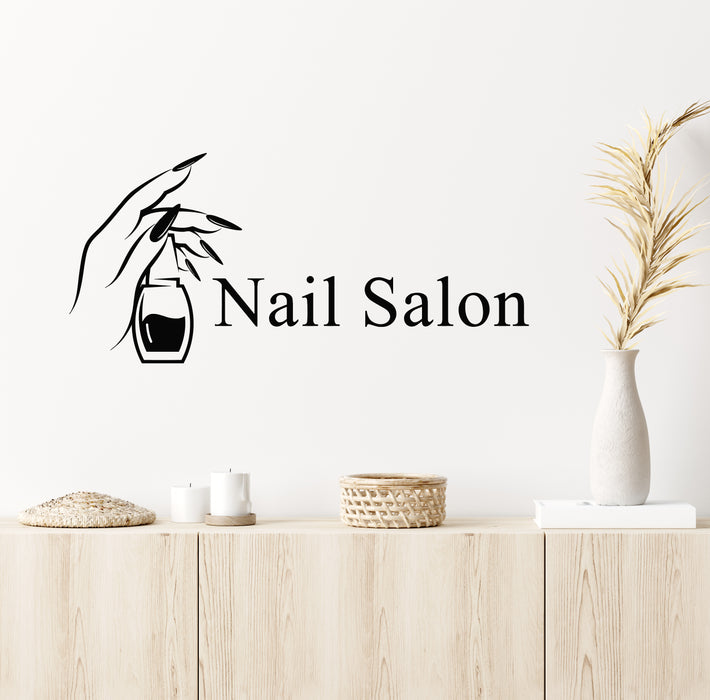 Vinyl Wall Decal Hands Care Nail Beauty Salon Polish Pedicure Stickers Mural (g7642)