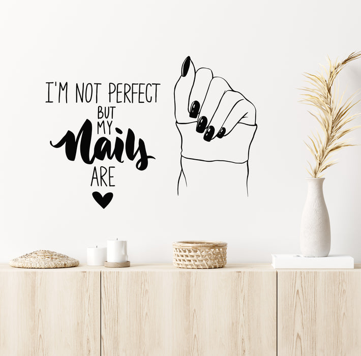 Vinyl Wall Decal Nail Beauty Salon Funny Quote Polish Manicure Stickers Mural (g6043)