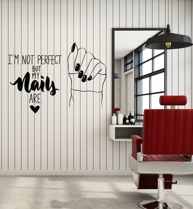 Vinyl Wall Decal Nail Beauty Salon Funny Quote Polish Manicure Stickers Mural (g6043)
