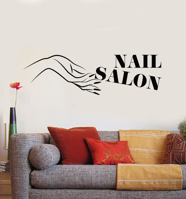 Vinyl Wall Decal Nail Salon Polish Manicure Female Hand Stickers Mural (g4931)
