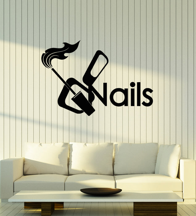 Vinyl Wall Decal Cosmetics Beauty Nail Salon Woman Girl Room Makeup Stickers Mural (g6546)