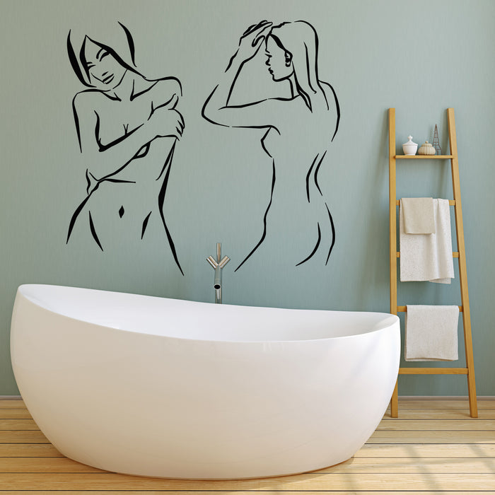 Vinyl Wall Decal Sexy Hot Naked Nude Girls No Clothes Adult Decor Stickers Mural (g2973)