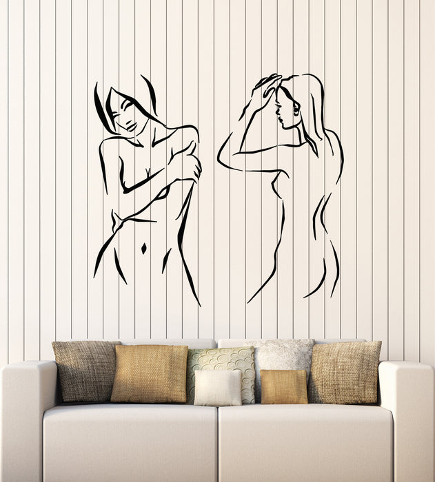 Vinyl Wall Decal Sexy Hot Naked Nude Girls No Clothes Adult Decor Stickers Mural (g2973)