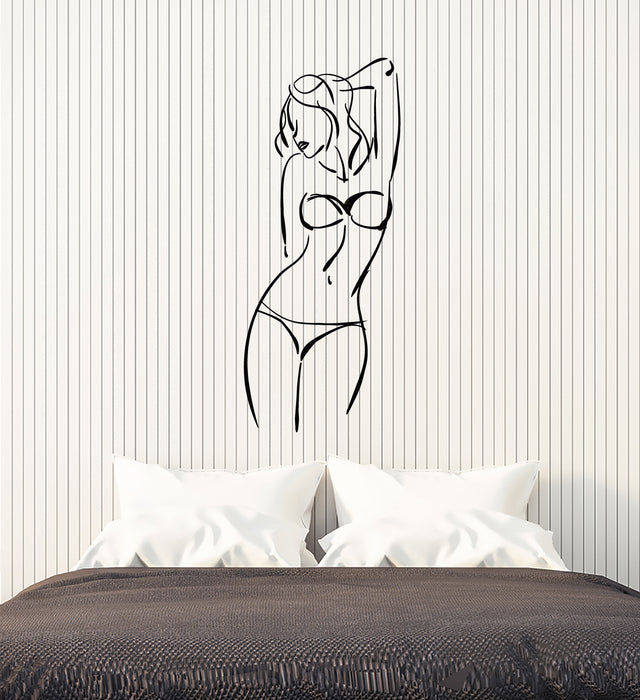 Виниловые наклейки на стену Красота Горячая сексуальная девушка Купальник Обнаженный Декор Наклейки Фреска (g6296)