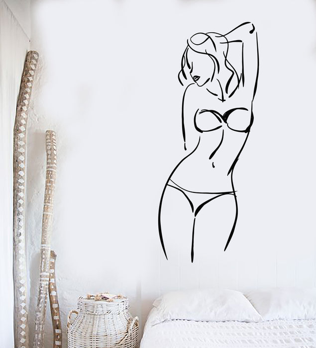 Виниловые наклейки на стену Красота Горячая сексуальная девушка Купальник Обнаженный Декор Наклейки Фреска (g6296)