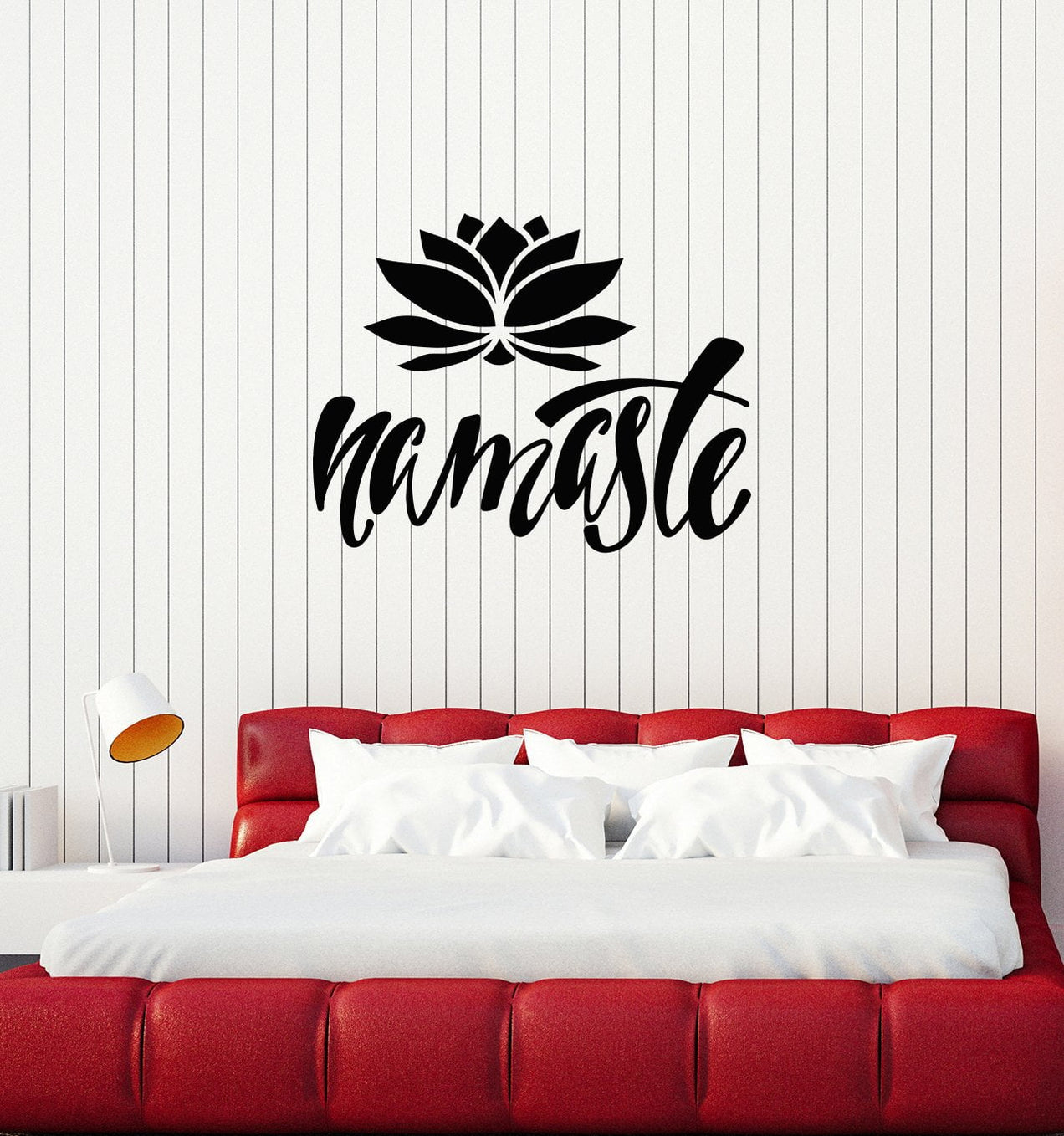 Vinyl Wall Decal Namaste Lotus Hinduism Room Home Art Stickers Mural ...