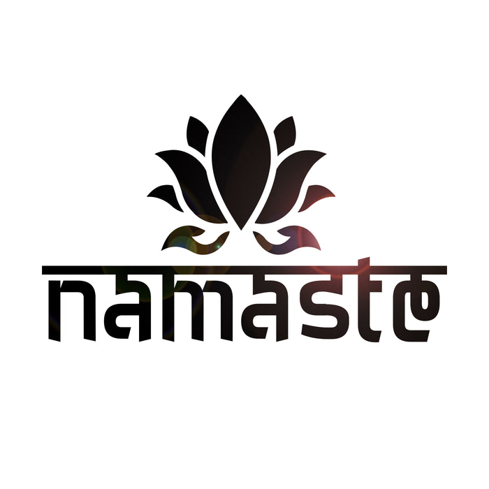 Vinyl Wall Decal Namaste Lotus Flower Yoga Room Sanskrit Words Stickers Mural (ig6304)