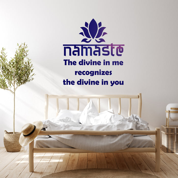 Vinyl Wall Decal Namaste Quote Saying Words Yoga Center Inspirational Stickers Mural (ig6305)