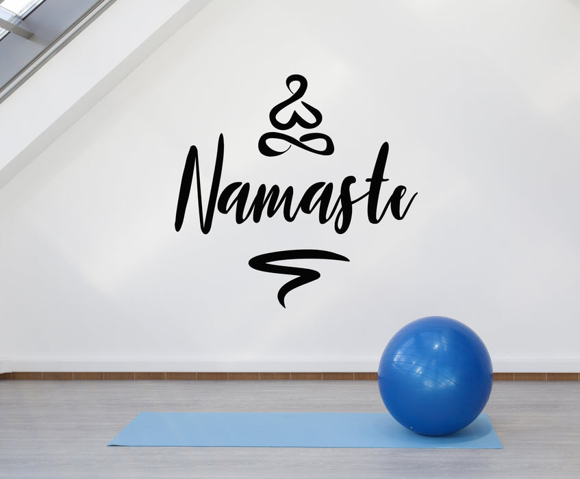 Vinyl Wall Decal Namaste Meditation Room Yoga Studio Relax Stickers Mural (g3595)