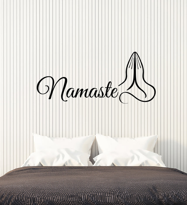 Autocollant mural en vinyle Namaste Yoga Studio Meditation Center Stickers Mural (g4064)