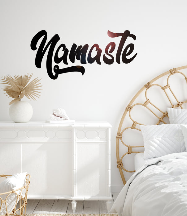 Vinyl Wall Decal Namaste Yoga Bedroom Hindu India Decor Stickers Mural (ig6301)