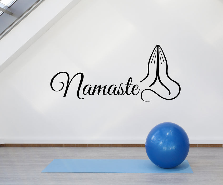Vinyl Wall Decal Namaste Yoga Studio Meditation Center Stickers Mural (g4064)