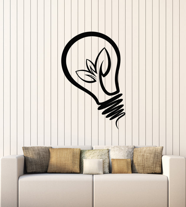 Vinyl Wall Decal Light Bulb Nature Sprout Earth Ecology Style Environmental Stickers Mural (g2111)