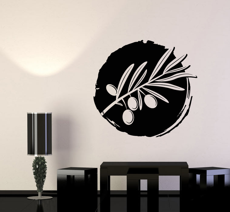 Vinyl Wall Decal Circle Branch Leaves Nature Plant Berries Stickers Mural (g3443)