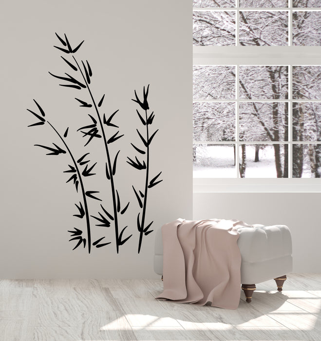 Vinyl Wall Decal Bamboo Branches Tree Japanese Floral Style Stickers Mural (g5139)