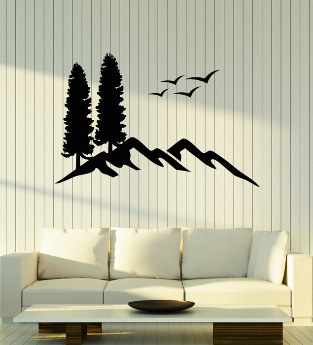 Vinyl Wall Decal Nature Trees Mountain Climbing Adventure Stickers Mural (g7600)