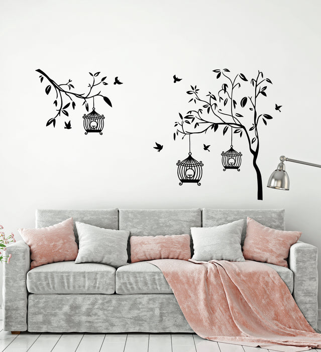 Vinyl Wall Decal Cage Branches Trees Nature Home Interior Room  Stickers Mural (g3455)