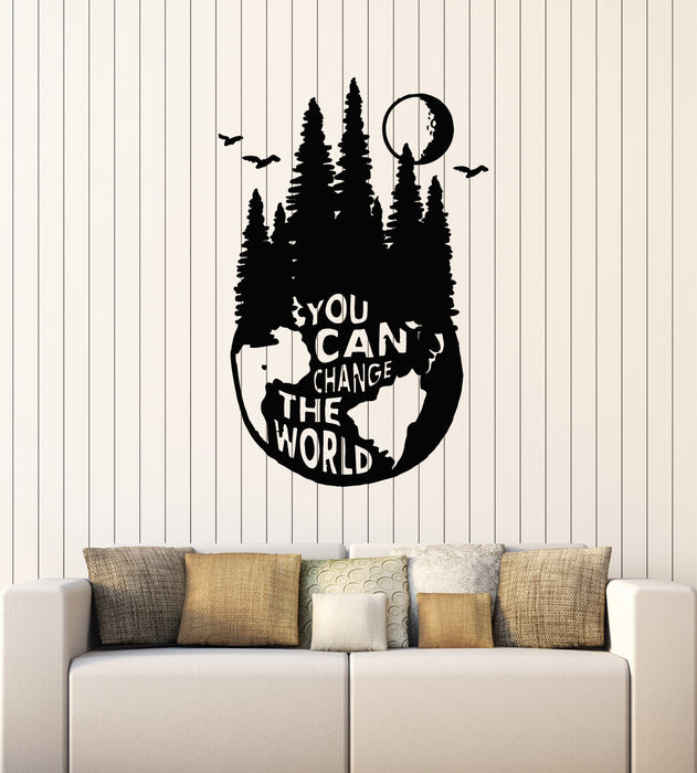 Vinyl Wall Decal Nature Forest Mountains Motivational Phrase Stickers Mural (g3679)
