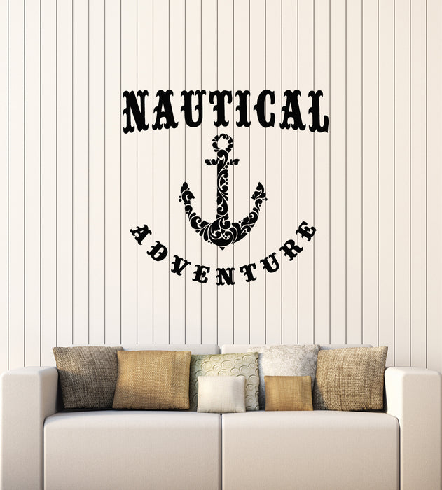 Vinyl Wall Decal  Nautical Adventure Beach Style Sea Ocean Anchor Stickers Mural (g4230)