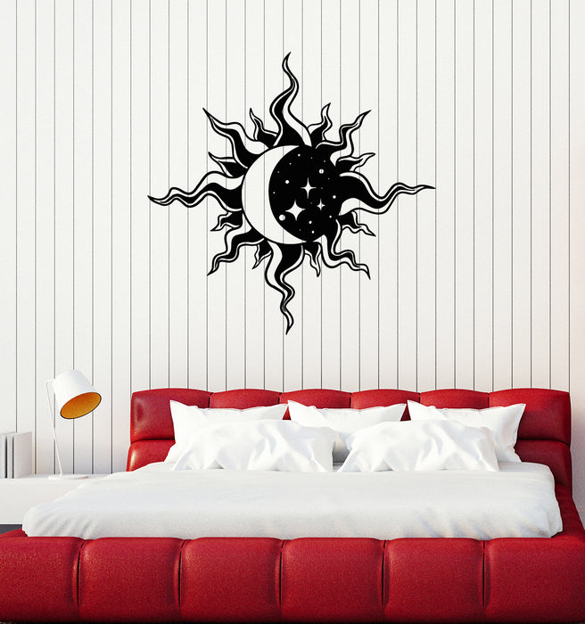 Vinyl Wall Decal Day Night Abstract Moon Sun Stars Bedroom Decor Stickers Mural (g2329)