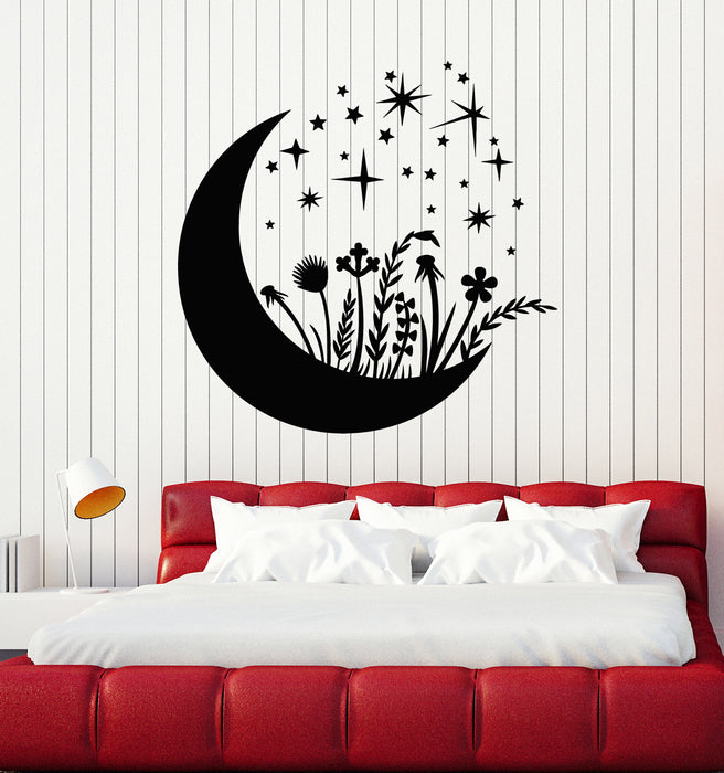 Vinyl Wall Decal Moon Crescent Reeds Herb Night Decor Stickers Mural (g7483)