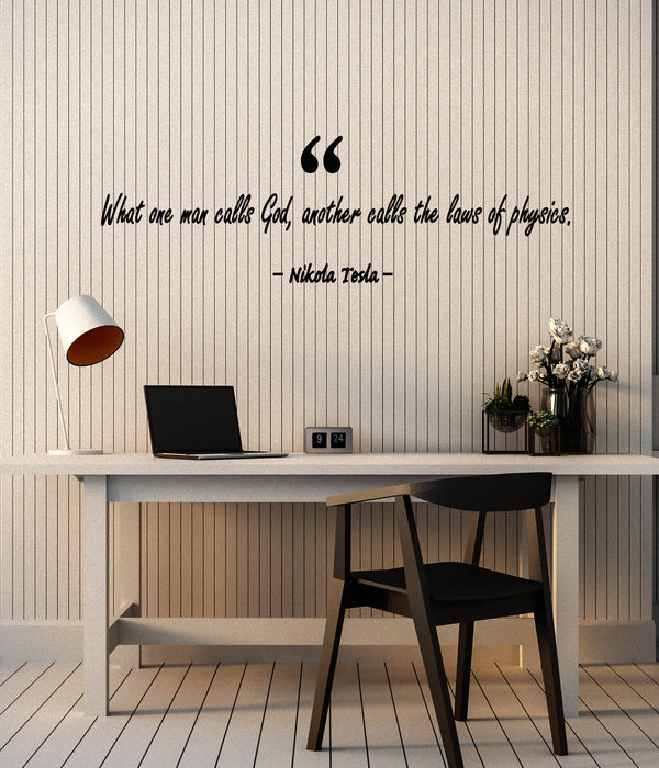 Vinyl Wall Decal Lettering Physicist Scientist Nikola Tesla Quote Stickers Mural (g3577)