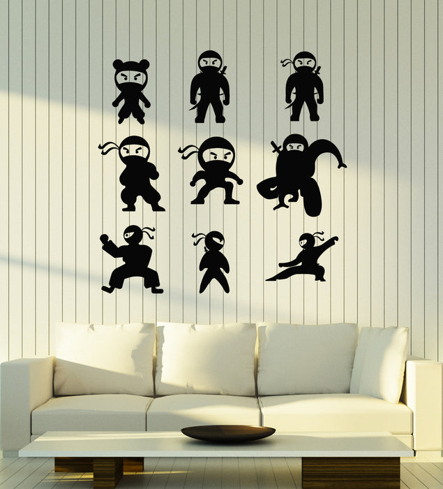 Vinyl Wall Decal Asian Man Ninja Icon Traditional Japanese Fighter Icon Stickers Mural (g7095)