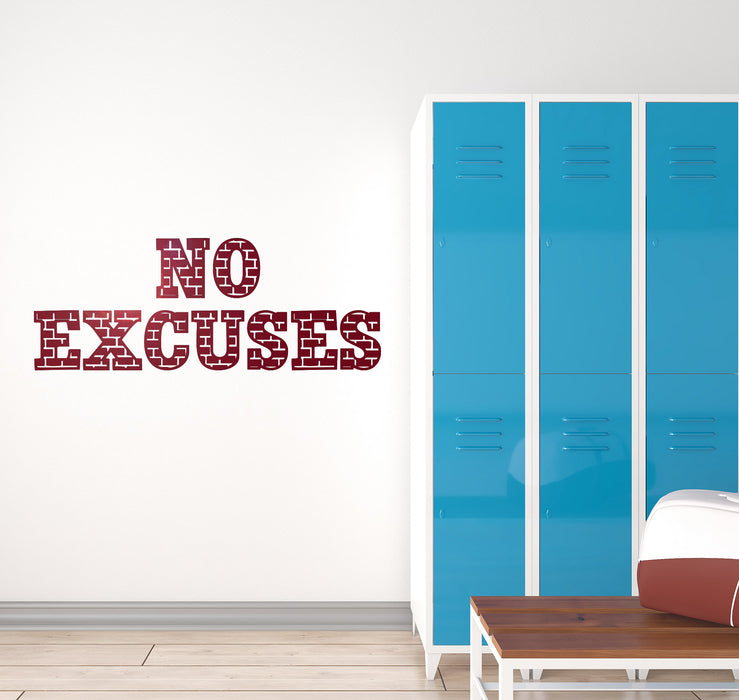 Vinyl Wall Decal No Excuses Home Gym Fitness Words Phrase Sports Motivational Stickers Mural (ig6308)