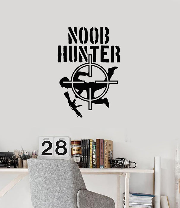 Vinyl Wall Decal Noob Hunter Gamer Room Video Games Shooting Stickers Mural (ig5484)