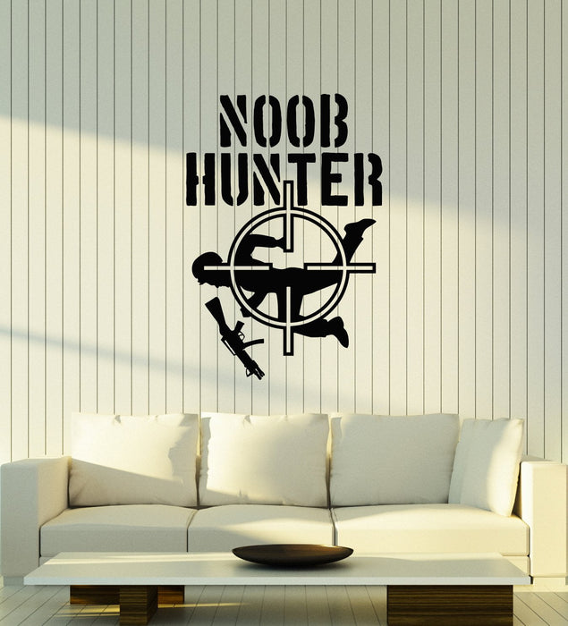 Vinyl Wall Decal Noob Hunter Gamer Room Video Games Shooting Stickers Mural (ig5484)