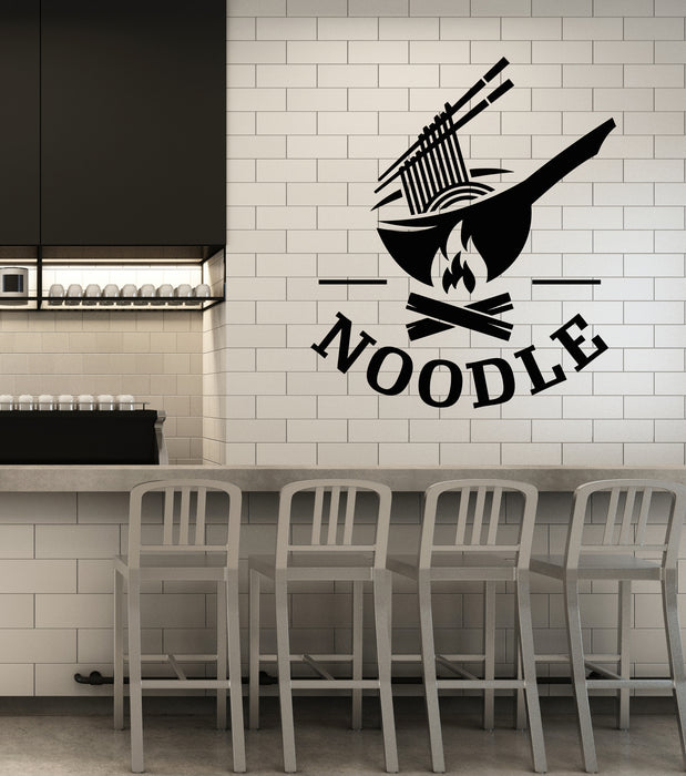 Vinyl Wall Decal Chinese Noodle Cafe Asian Cuisine Bonfire Stickers Mural (g7133)