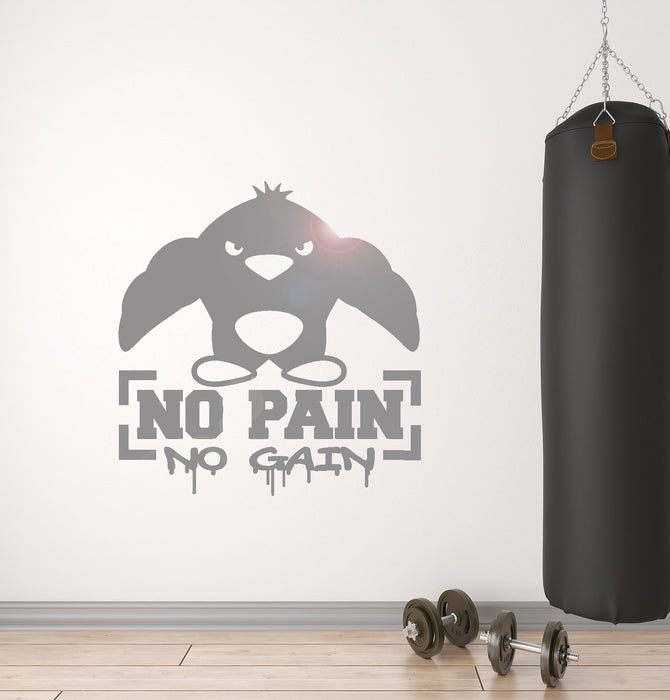 Gym Wall Stickers No Pain No Gain Fitness Muscled Bodybuilding Decal Unique Gift (ig2482)