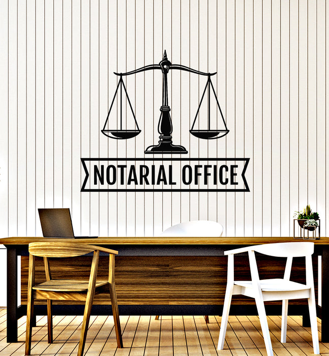 Vinyl Wall Decal Notarial Office Lawyer Libra Symbol Of Justice Stickers Mural (g7174)