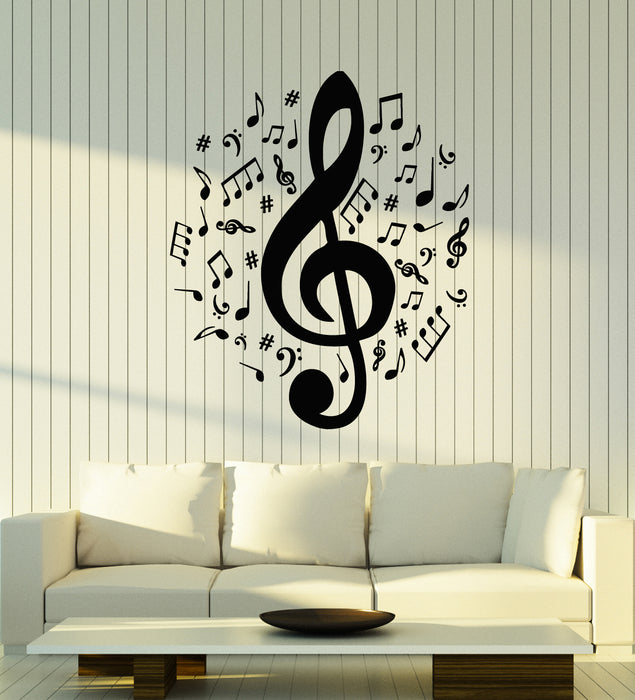 Vinyl Wall Decal Notes Music Song Composing Melody Tone Sharp Stickers Mural (g1223)